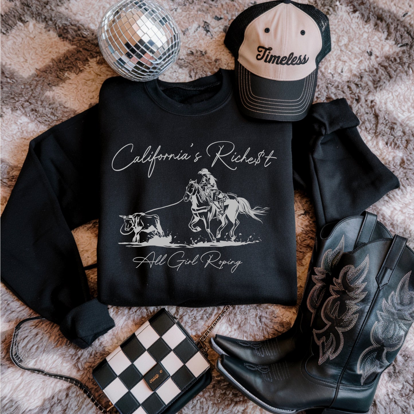 Preorder California’s Riche$t All Girl Roping Crewneck